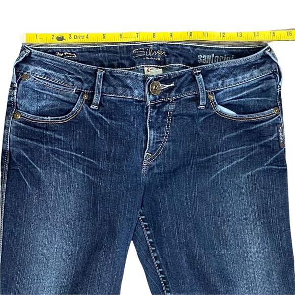 Silver Jeans Santorini Women's 28 x 33.5 Embroidered Medium Wash Straight Leg - Picture 10 of 13